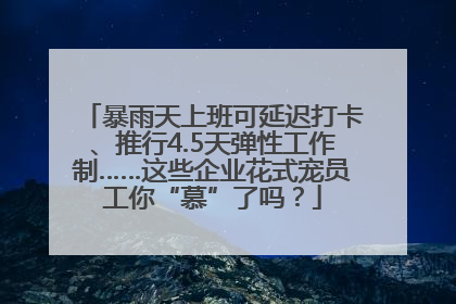 暴雨天上班可延迟打卡、推行4.5天弹性工作制……这些企业花式宠员工你“慕”了吗？