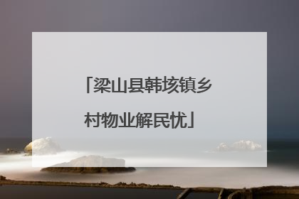 梁山县韩垓镇乡村物业解民忧