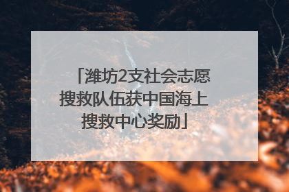 潍坊2支社会志愿搜救队伍获中国海上搜救中心奖励