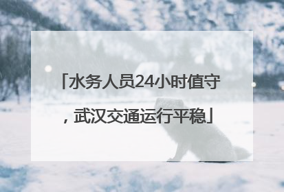 水务人员24小时值守，武汉交通运行平稳