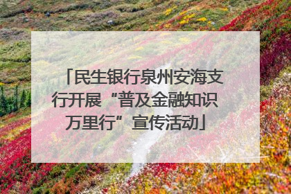 民生银行泉州安海支行开展“普及金融知识万里行”宣传活动