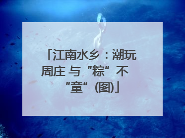 江南水乡：潮玩周庄 与“粽”不“童”(图)