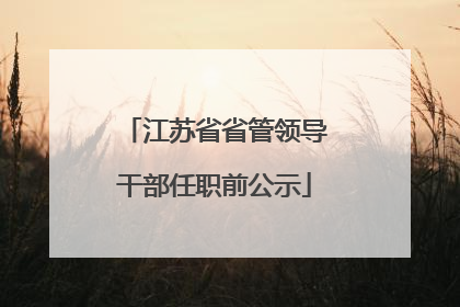 江苏省省管领导干部任职前公示