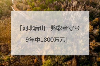 河北唐山一购彩者守号9年中1800万元