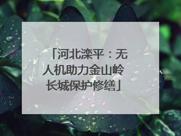河北滦平：无人机助力金山岭长城保护修缮