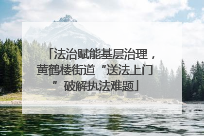 法治赋能基层治理，黄鹤楼街道“送法上门”破解执法难题