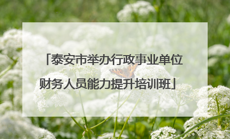 泰安市举办行政事业单位财务人员能力提升培训班