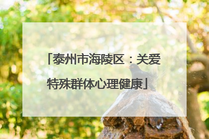 泰州市海陵区：关爱特殊群体心理健康