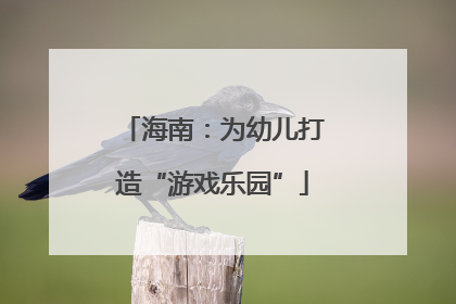 海南：为幼儿打造“游戏乐园”