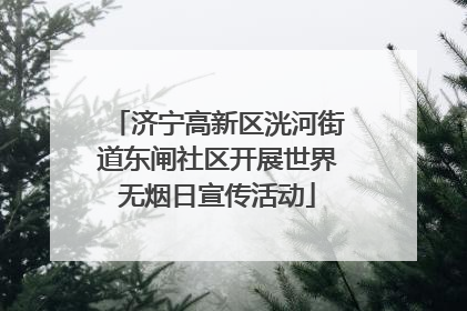 济宁高新区洸河街道东闸社区开展世界无烟日宣传活动