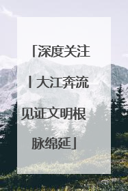 深度关注丨大江奔流见证文明根脉绵延