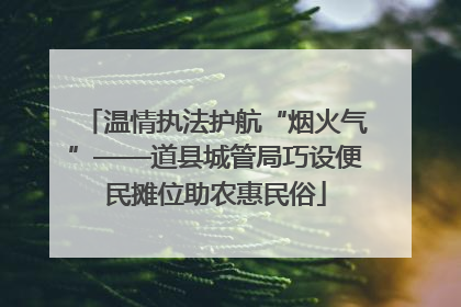 温情执法护航“烟火气”——道县城管局巧设便民摊位助农惠民俗