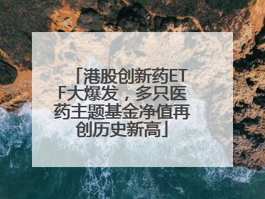 港股创新药ETF大爆发，多只医药主题基金净值再创历史新高
