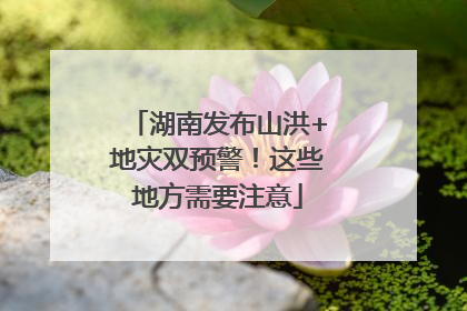 湖南发布山洪+地灾双预警！这些地方需要注意
