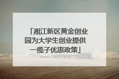 湘江新区黄金创业园为大学生创业提供一揽子优惠政策