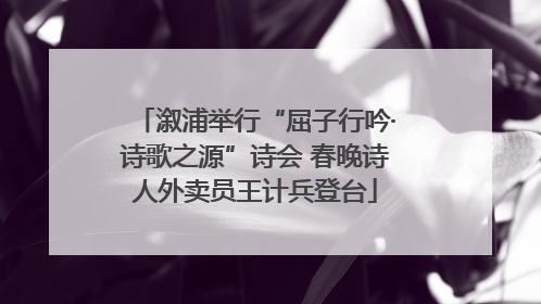 溆浦举行“屈子行吟·诗歌之源”诗会 春晚诗人外卖员王计兵登台