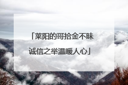 莱阳的哥拾金不昧 诚信之举温暖人心