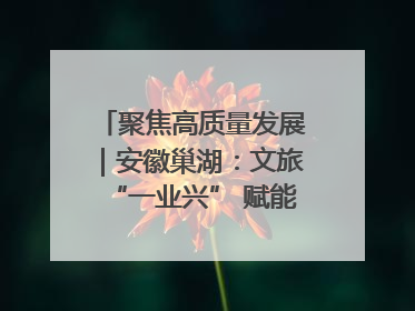 聚焦高质量发展｜安徽巢湖：文旅“一业兴” 赋能“百业旺”