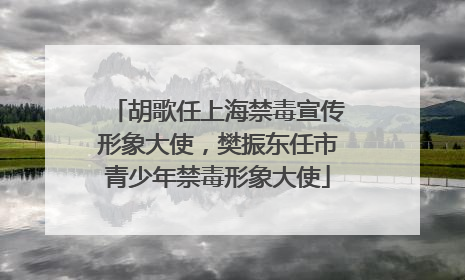 胡歌任上海禁毒宣传形象大使，樊振东任市青少年禁毒形象大使