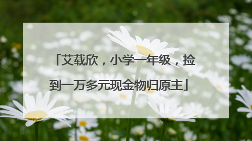 艾载欣，小学一年级，捡到一万多元现金物归原主