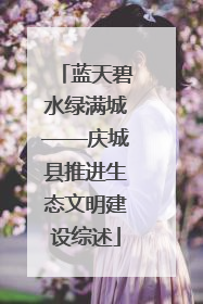 蓝天碧水绿满城——庆城县推进生态文明建设综述