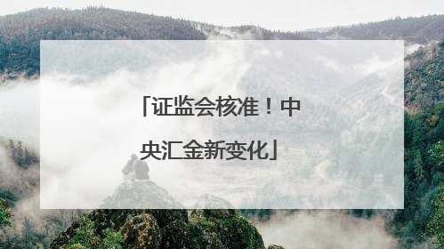 证监会核准！中央汇金新变化
