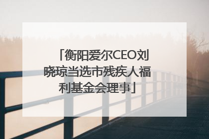 衡阳爱尔CEO刘晓琼当选市残疾人福利基金会理事