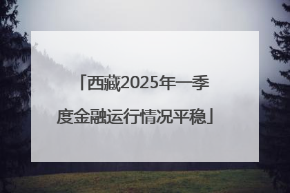 西藏2025年一季度金融运行情况平稳