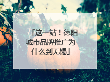 这一站！德阳城市品牌推广为什么到无锡