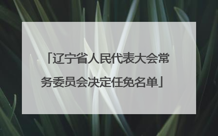 辽宁省人民代表大会常务委员会决定任免名单