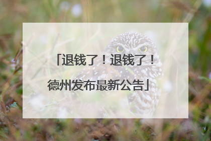 退钱了！退钱了！德州发布最新公告