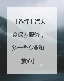 选择上汽大众保养服务，多一些专业和放心