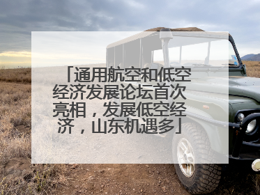 通用航空和低空经济发展论坛首次亮相，发展低空经济，山东机遇多