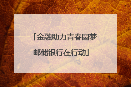 金融助力青春圆梦邮储银行在行动
