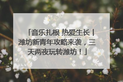 音乐扎根 热爱生长丨潍坊新青年攻略来袭，三天两夜玩转潍坊！