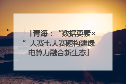 青海：“数据要素×”大赛七大赛题构建绿电算力融合新生态