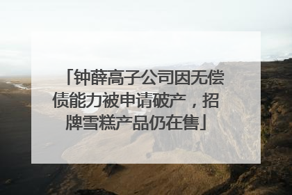 钟薛高子公司因无偿债能力被申请破产，招牌雪糕产品仍在售