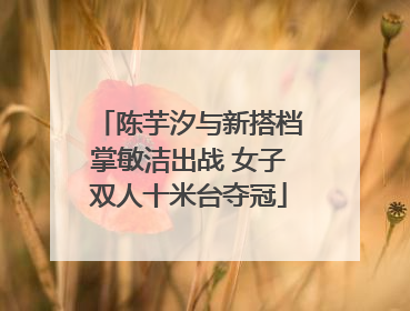 陈芋汐与新搭档掌敏洁出战 女子双人十米台夺冠