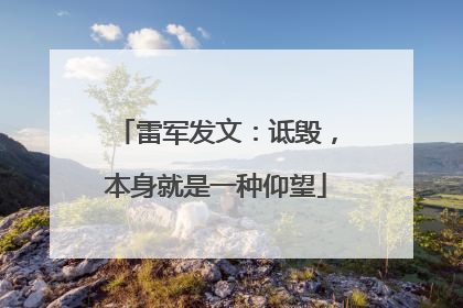 雷军发文：诋毁，本身就是一种仰望