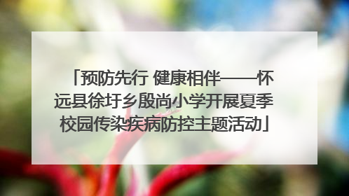 预防先行 健康相伴——怀远县徐圩乡殷尚小学开展夏季校园传染疾病防控主题活动