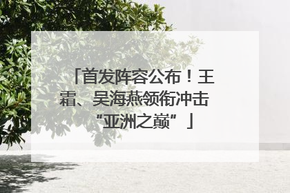 首发阵容公布！王霜、吴海燕领衔冲击“亚洲之巅”