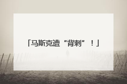 马斯克遭“背刺”！
