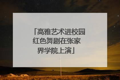 高雅艺术进校园 红色舞剧在张家界学院上演