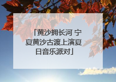 黄沙拥长河 宁夏黄沙古渡上演夏日音乐派对