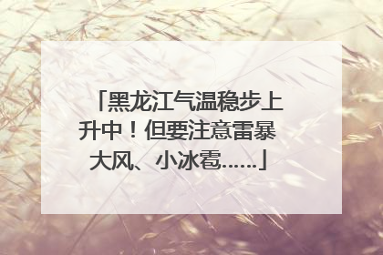 黑龙江气温稳步上升中！但要注意雷暴大风、小冰雹……