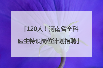 120人！河南省全科医生特设岗位计划招聘