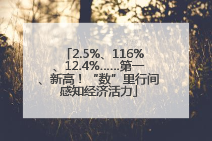 2.5%、116%、12.4%……第一、新高！“数”里行间感知经济活力