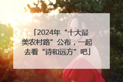2024年“十大最美农村路”公布，一起去看“诗和远方”吧