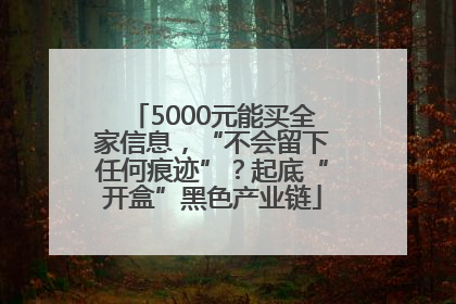 5000元能买全家信息，“不会留下任何痕迹”？起底“开盒”黑色产业链