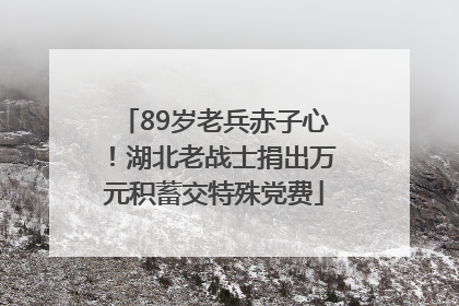 89岁老兵赤子心！湖北老战士捐出万元积蓄交特殊党费